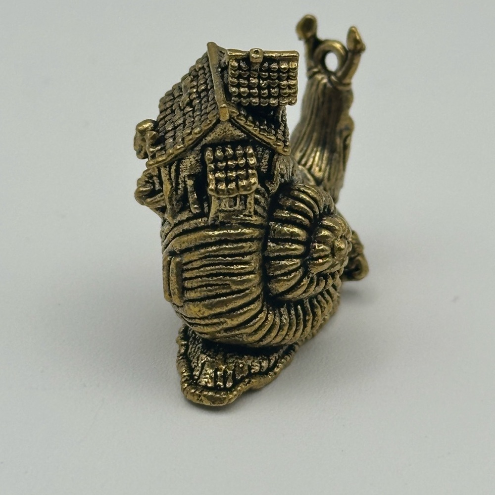 Brass Snail with House and Creature Miniature Figurine Statue - Picture 5 of 10